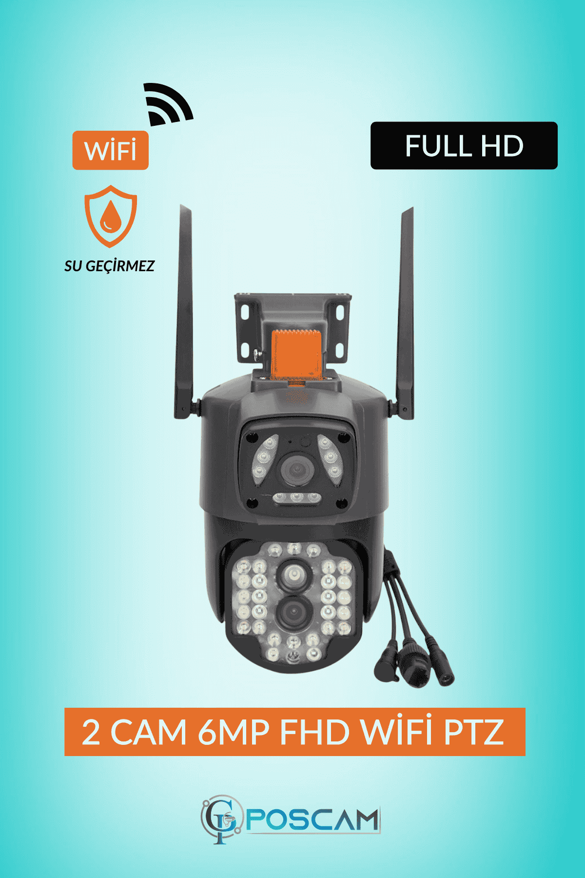 2 Kameralı Full HD WiFi Güvenlik Kamerası (Renkli Gece Görüşlü – Hareket Algılamalı)