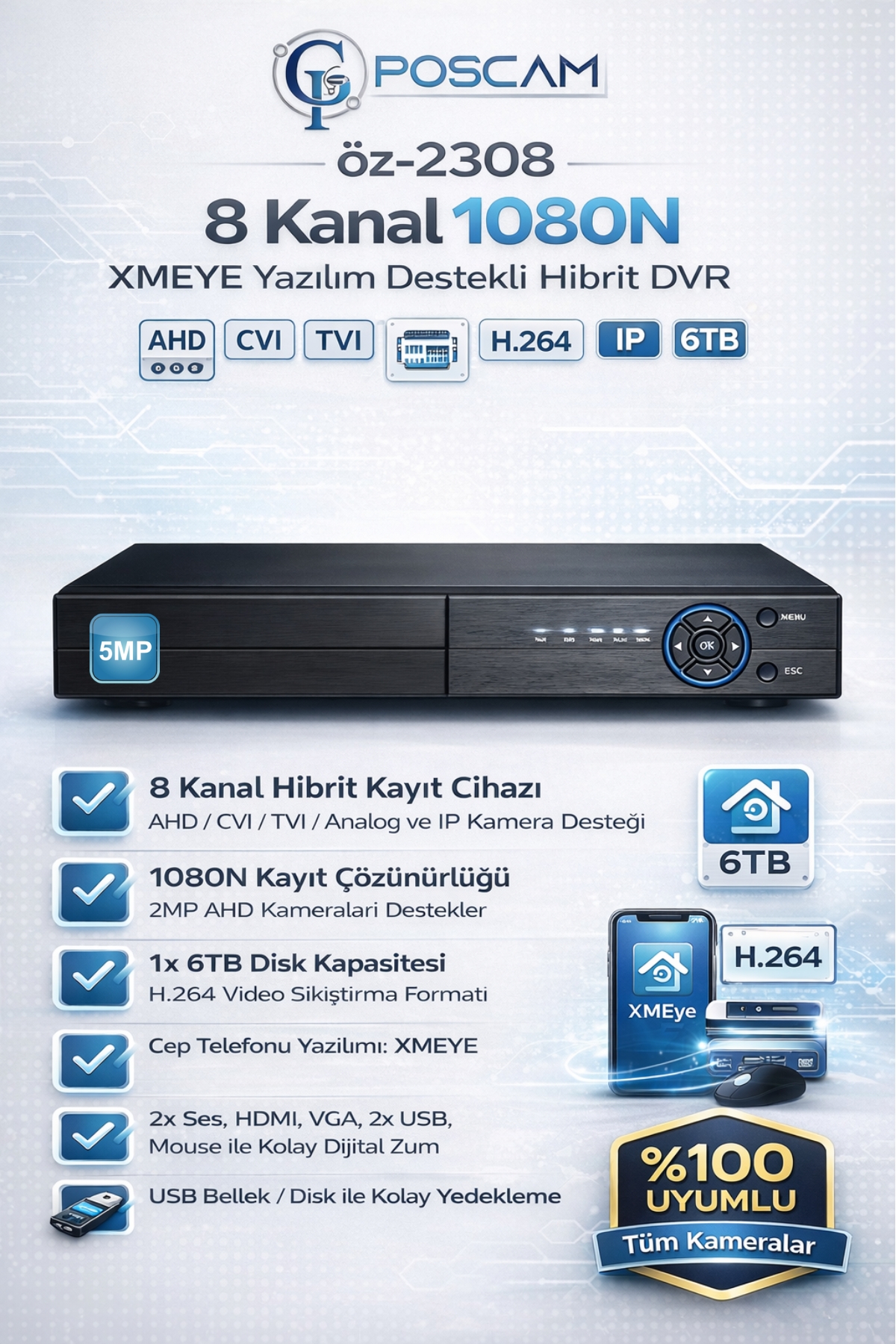 8Kanal 5MP 1080N XMEYE DVR poscam.com.tr.jpg